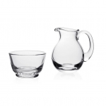 Classic Sugar & Cream Set Color 	Clear
Capacity 	Sugar: 3oz / 90ml, Cream: 7oz / 200ml
Dimensions 	Sugar: 9cm, Cream: 10.8cm
Material 	Handmade Glass
Pattern 	Classic